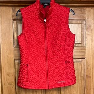 Eddie Bauer Quilted Red Sleeveless Vest